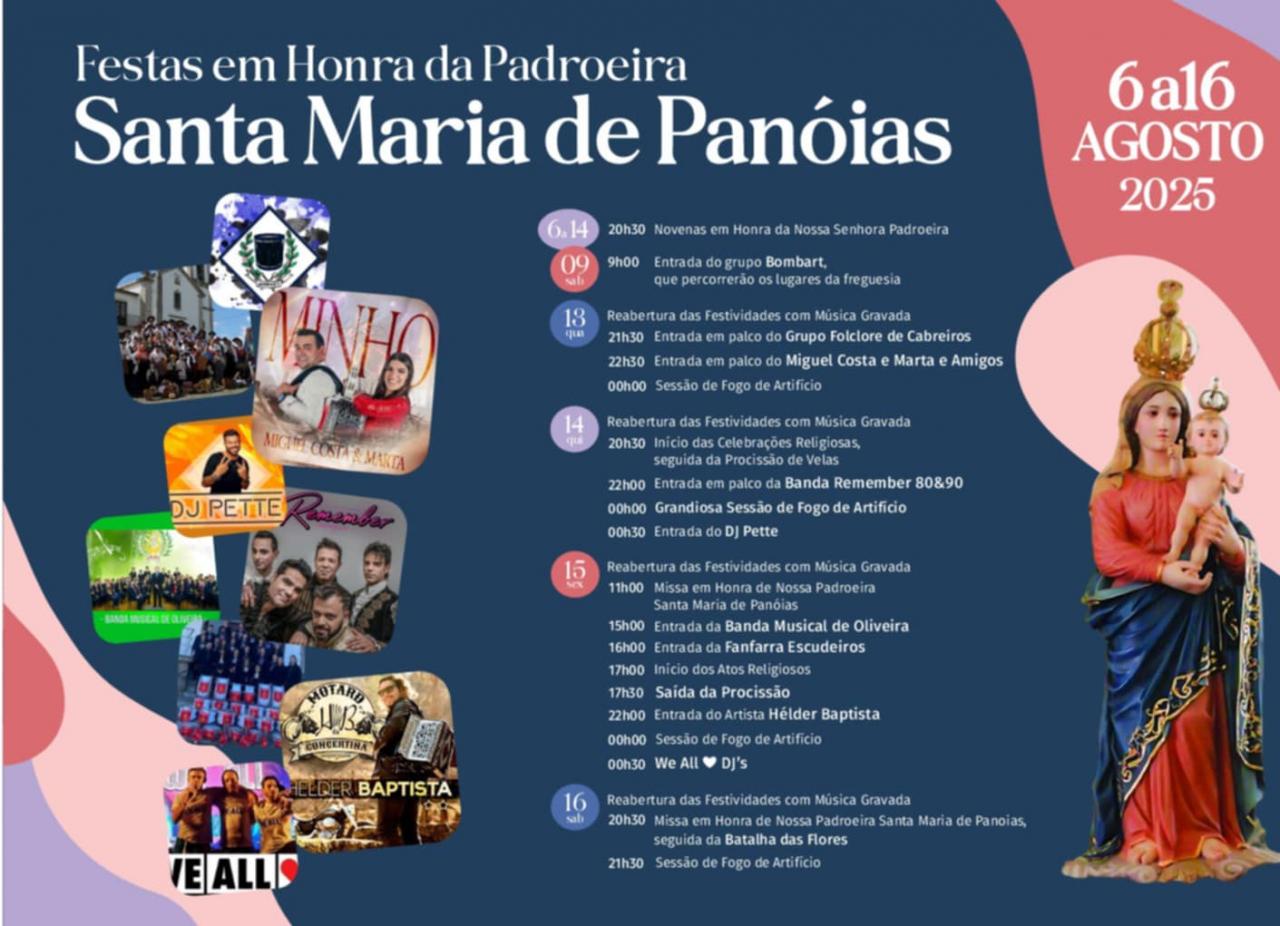Festas em Honra da Padroeira Santa Maria de Panóias